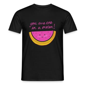 you are one in a melon ! citation humour cadeau - T-shirt homme - noir - Devant - AI Model Male 178 light (178cm)
