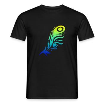 Pfauenfeder Feder Tribal Tattoo Geschenkidee - Männer T-Shirt - Schwarz - Vorne - AI Model Male 178 light (178cm)