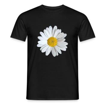 Weiße Margeriten Blüte - Männer T-Shirt - Schwarz - Vorne - AI Model Male 178 light (178cm)