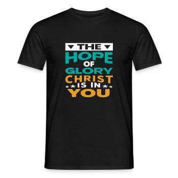 The Hope of Glory Christ is in you - Men's T-Shirt - black - Front - AI Model Male 178 light (178cm)