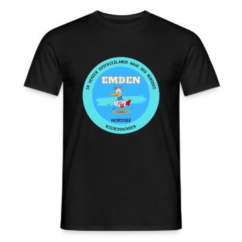 Emden im Herzen Ostfrieslands - Männer T-Shirt - Schwarz - Vorne - AI Model Male 178 light (178cm)