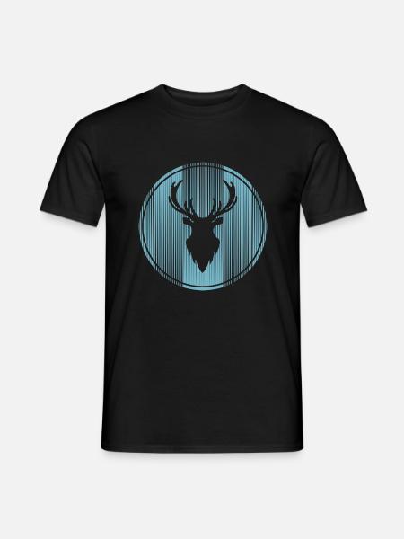 Hirsch - Männer T-Shirt - Schwarz