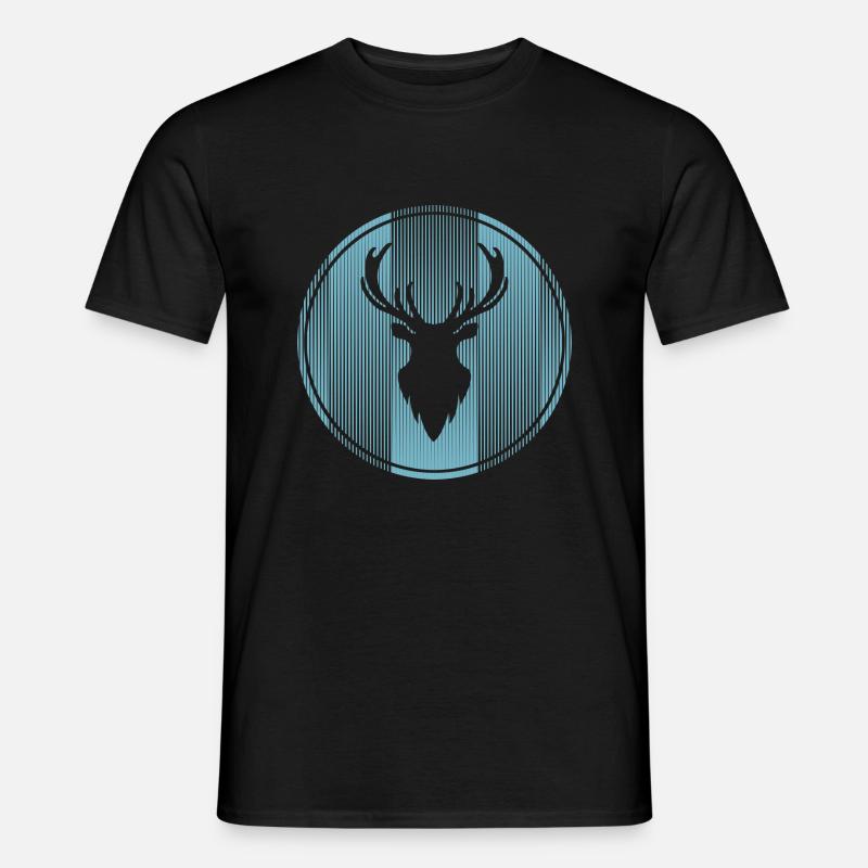 Hirsch - Männer T-Shirt - Schwarz