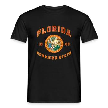 Florida USA College Wappen - Männer T-Shirt - Schwarz - Vorne - AI Model Male 178 light (178cm)
