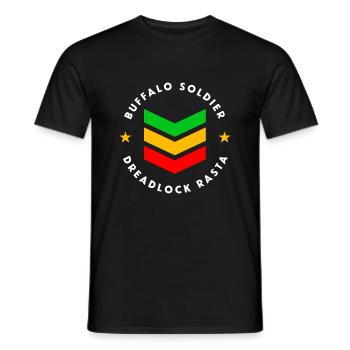 Buffalo Soldier Dreadlock Rasta - T-shirt homme - noir - Devant - AI Model Male 178 light (178cm)