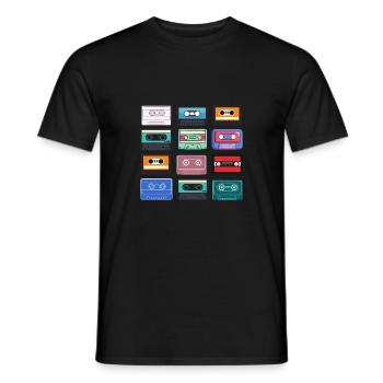 Cassettes - Men's T-Shirt - black - Front - AI Model Male 178 light (178cm)