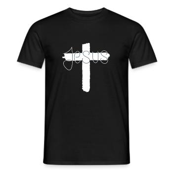 Jésus - T-shirt homme - noir - Devant - AI Model Male 178 light (178cm)