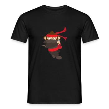 Ninja Affe Lustige Geschenkidee - Männer T-Shirt - Schwarz - Vorne - AI Model Male 178 light (178cm)