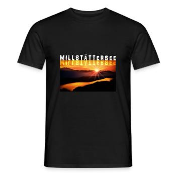 Sonnenuntergang Millstättersee - Männer T-Shirt - Schwarz - Vorne - AI Model Male 178 light (178cm)
