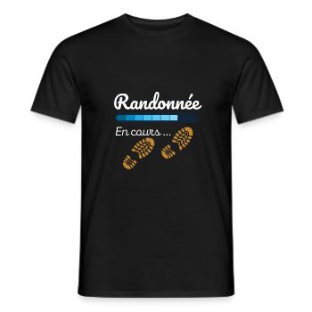 Randonnée en cours cadeau marche - T-shirt homme - noir - Devant - AI Model Male 178 light (178cm)