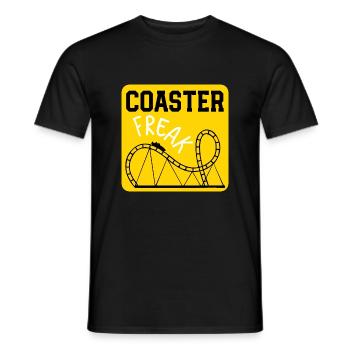 Achterbahn-Freak - Männer T-Shirt - Schwarz - Vorne - AI Model Male 178 light (178cm)