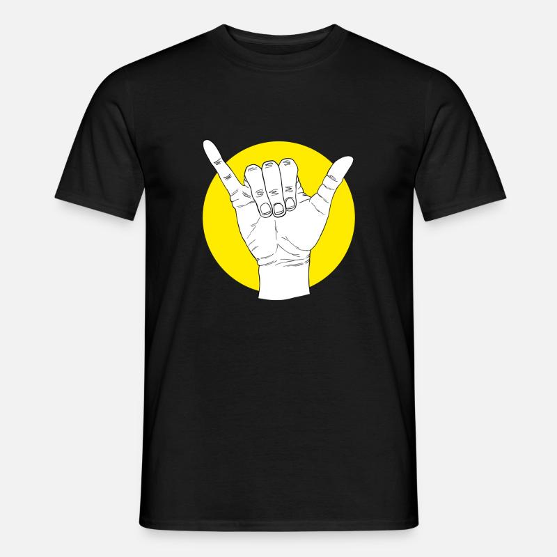 Bleib locker Surfer - Surfergruß - Hand Geste - Männer T-Shirt - Schwarz