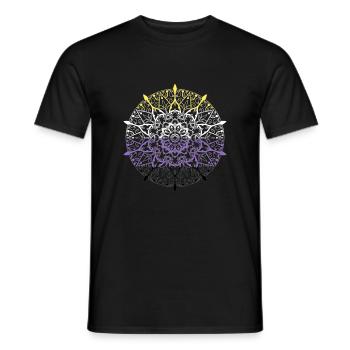 Non-binary pride flag mandala type - Men's T-Shirt - black - Front - AI Model Male 178 light (178cm)