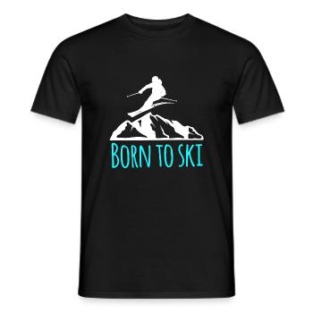 skifahren born to ski - Männer T-Shirt - Schwarz - Vorne - AI Model Male 178 light (178cm)
