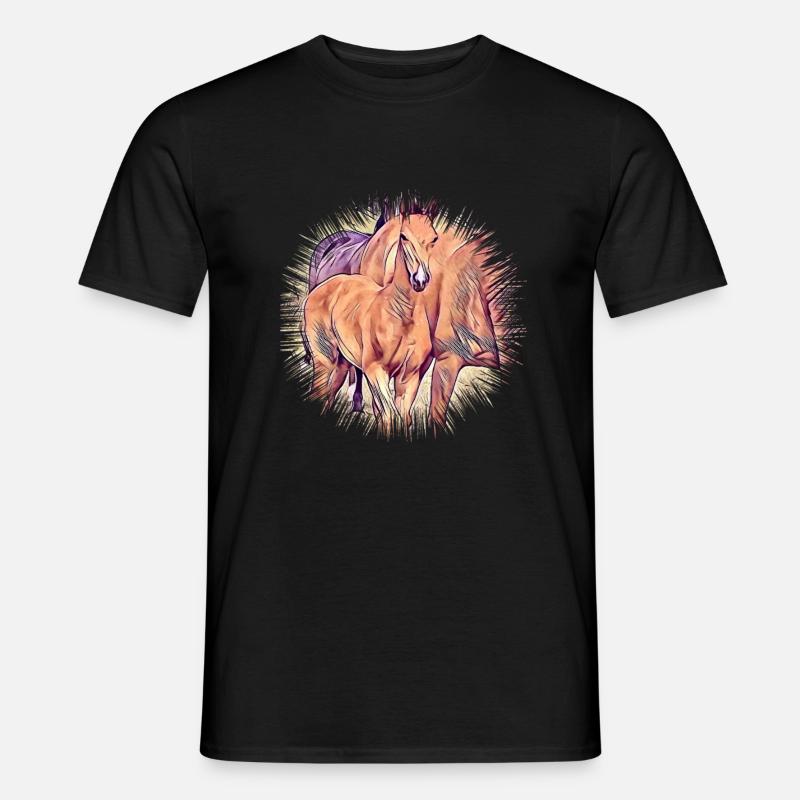 Pferd - Männer T-Shirt - Schwarz