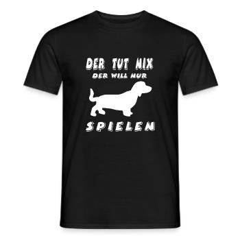 Dackel - Männer T-Shirt - Schwarz - Vorne - AI Model Male 178 light (178cm)