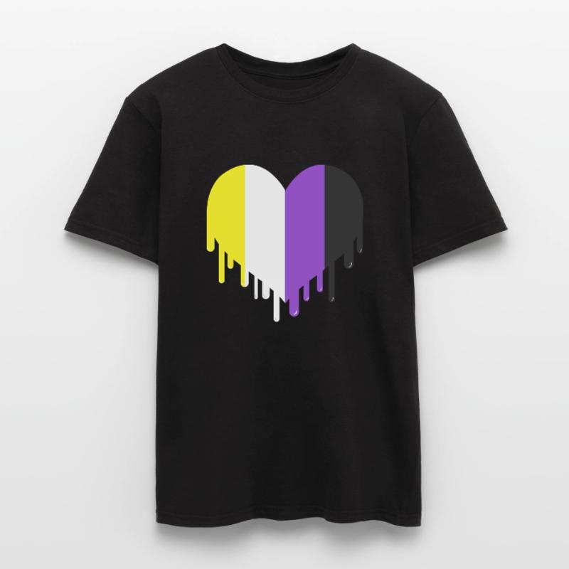 Dropping Nonbinary Heart Nonbinary Pride Men’s T-shirt