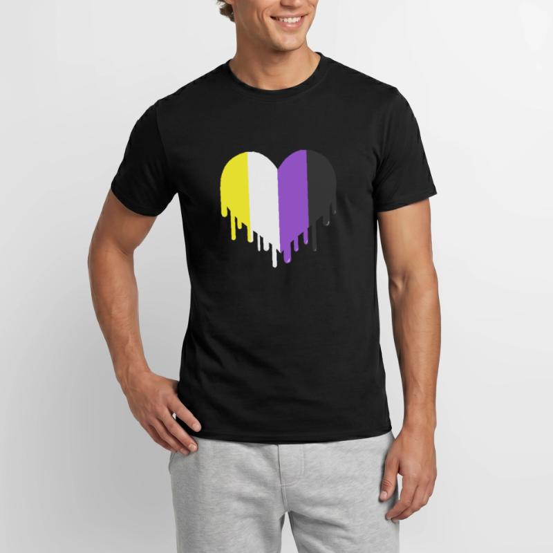 Dropping Nonbinary Heart Nonbinary Pride Men’s T-shirt