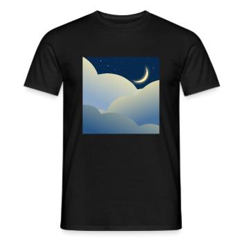 Ciel nocturne avec lune - T-shirt homme - noir - Devant - AI Model Male 178 light (178cm)