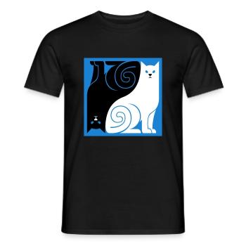 Chat noir Chat blanc - T-shirt homme - noir - Devant - AI Model Male 178 light (178cm)