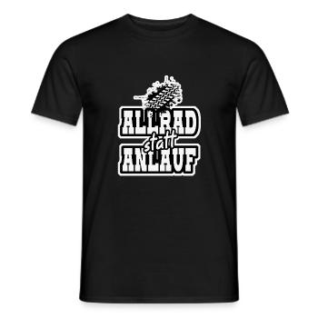 allrad statt anlauf - Männer T-Shirt - Schwarz - Vorne - AI Model Male 178 light (178cm)