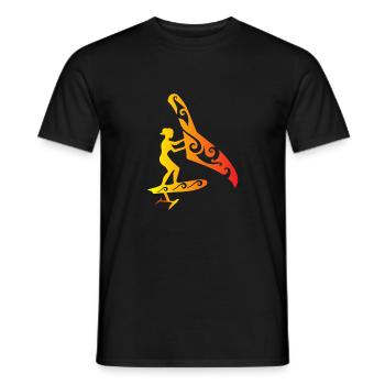 Surfer Wing Foiling Girl Foiling Lover Gift - Men's T-Shirt - black - Front - AI Model Male 178 light (178cm)