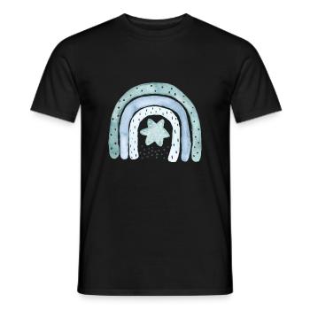 Regenbogen Jeansblau mit Sternchen - Männer T-Shirt - Schwarz - Vorne - AI Model Male 178 light (178cm)