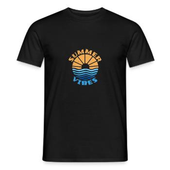 Summer Vibes Sunshine and Ocean Idée cadeau - T-shirt homme - noir - Devant - AI Model Male 178 light (178cm)