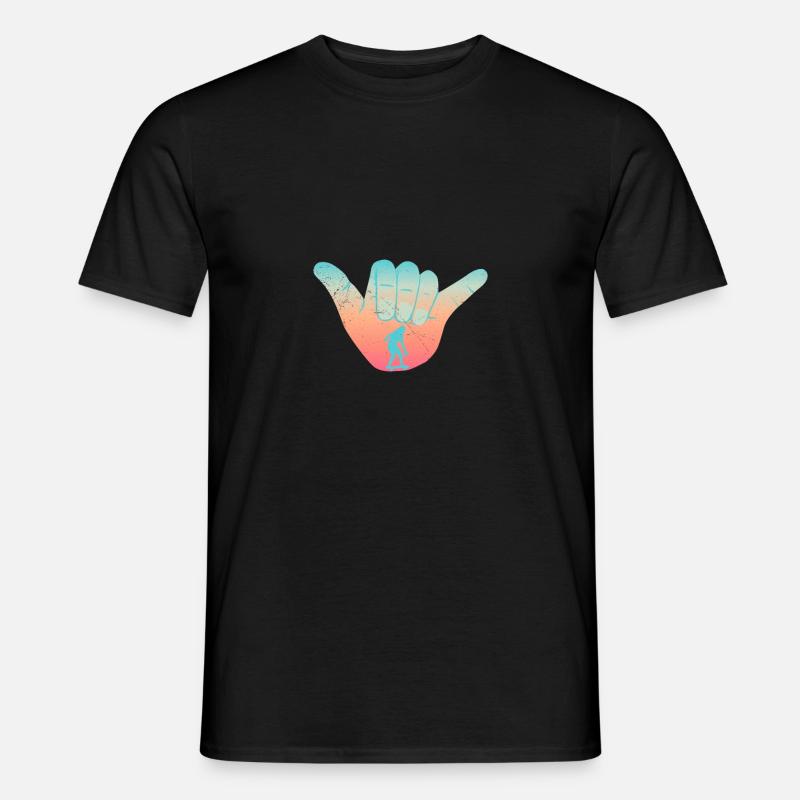 Surfskate Shaka Zeichen Surfskating Surfboard Gift - Männer T-Shirt - Schwarz