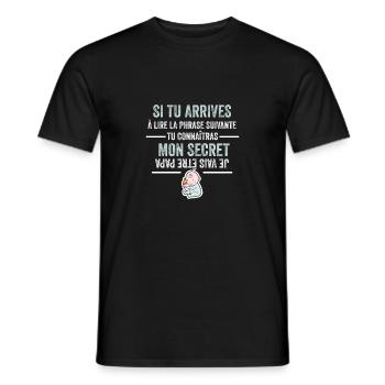 Annonce naissance futur papa je vais être papa - T-shirt homme - noir - Devant - AI Model Male 178 light (178cm)