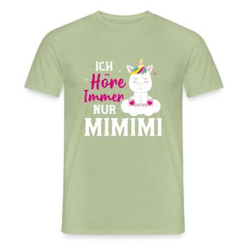 Ich Höre Immer Nur MiMiMi - Männer T-Shirt - Sage - Vorne - AI Model Male 178 light (178cm)
