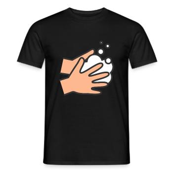 Icône Se laver les mains - T-shirt homme - noir - Devant - AI Model Male 178 light (178cm)