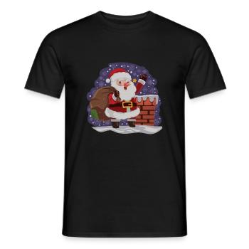 Der Weihnachtsmann ist da. - Männer T-Shirt - Schwarz - Vorne - AI Model Male 178 light (178cm)