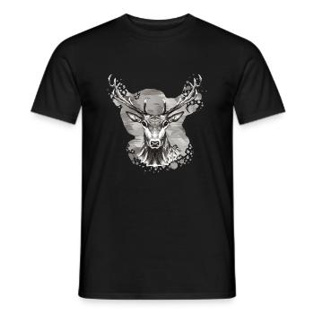 Cerf - T-shirt homme - noir - Devant - AI Model Male 178 light (178cm)