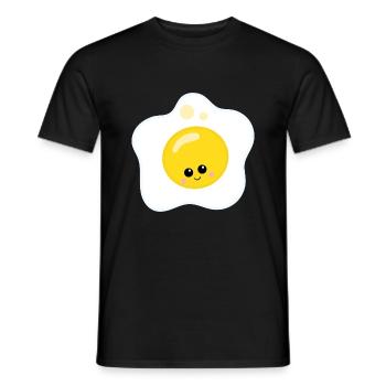 Oeuf au plat - T-shirt homme - noir - Devant - AI Model Male 178 light (178cm)