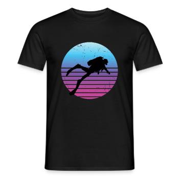 Tauchen Herren Damen Scuba Dive Retro Taucher - Männer T-Shirt - Schwarz - Vorne - AI Model Male 178 light (178cm)