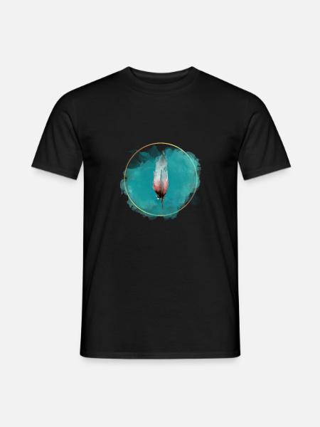 Feather Single - Männer T-Shirt - Schwarz