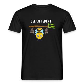 Bee Different Honey Bee With Bats - Männer T-Shirt - Schwarz - Vorne - AI Model Male 178 light (178cm)