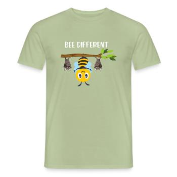 Bee Different Honey Bee With Bats - Männer T-Shirt - Sage - Vorne - AI Model Male 178 light (178cm)