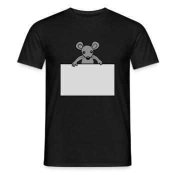 Mouse with shield - Men's T-Shirt - black - Front - AI Model Male 178 light (178cm)
