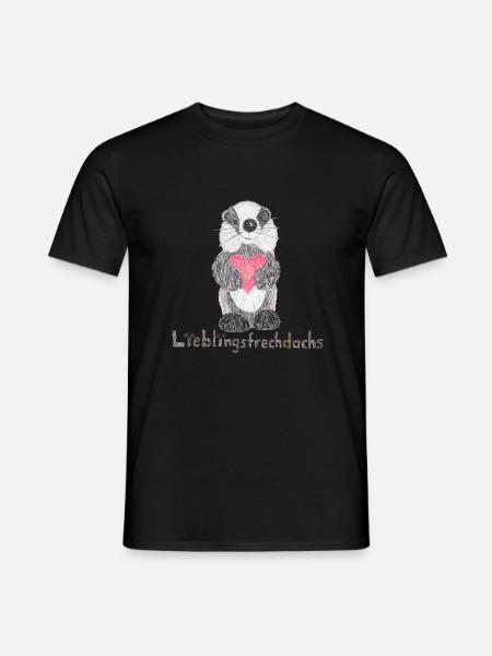 Lieblingsfrechdachs mit Herz - Männer T-Shirt - Schwarz