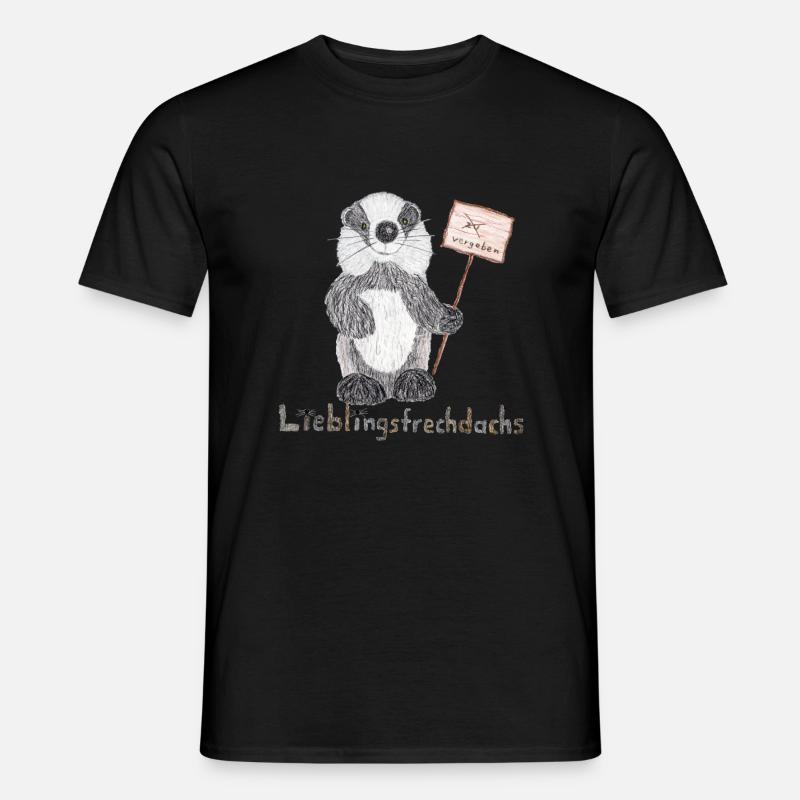 Lieblingsfrechdachs mit Schild "vergeben" - Männer T-Shirt - Schwarz