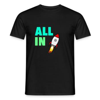 All In To the Moon Stonks and Crypto Meme Shirt - Männer T-Shirt - Schwarz - Vorne - AI Model Male 178 light (178cm)