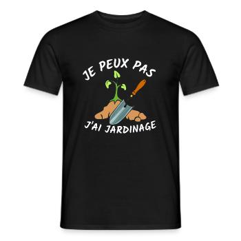 je peux pas j'ai jardinage humour - T-shirt homme - noir - Devant - AI Model Male 178 light (178cm)
