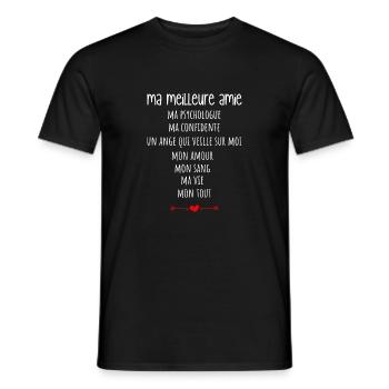 ma meilleure amie idée cadeau - T-shirt homme - noir - Devant - AI Model Male 178 light (178cm)