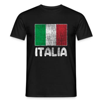 drapeau italien vintage Italie famille tricolore - T-shirt homme - noir - Devant - AI Model Male 178 light (178cm)
