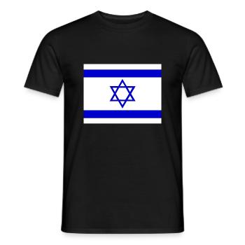 Israel flag - Men's T-Shirt - black - Front - AI Model Male 178 light (178cm)