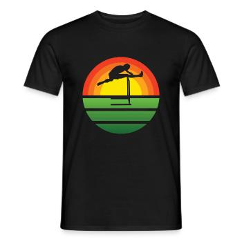 Hürdenlauf Retro Leichtathletik Hürdenläufer - Männer T-Shirt - Schwarz - Vorne - AI Model Male 178 light (178cm)