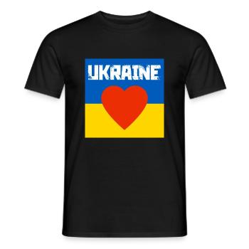 Ucrania - Camiseta hombre - negro - delante - AI Model Male 178 light (178cm)