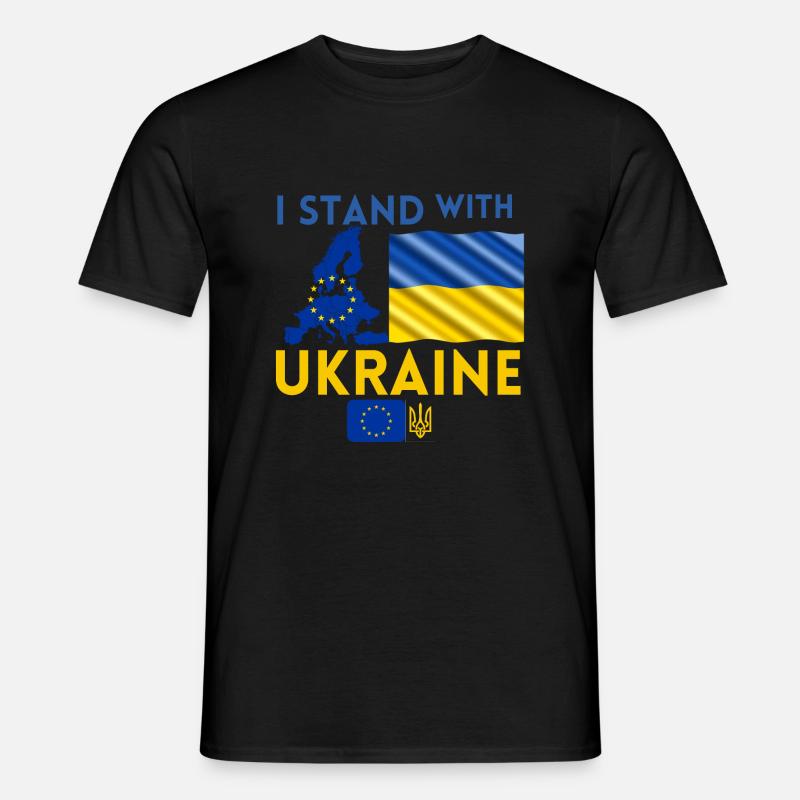 Ich stehe mit der Ukraine - Männer T-Shirt - Schwarz